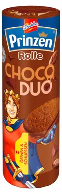 Zdjęcie produktu dla De Beukelaer Prinzen Rolle Choco Duo kakaowe podwójne herbatniki opakowanie 352g