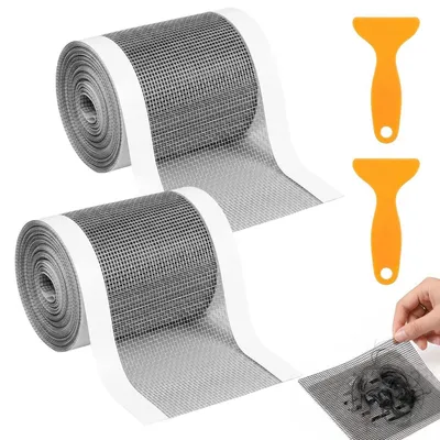 Obrázok produktu pre Siev do sprchy, 2 kusy, 10 cm x 10 m, siev do odtoku, filter na vlasy s špachtľou