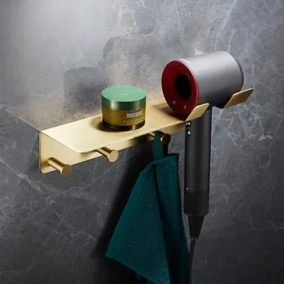 Image de Ensemble d'accessoires de salle de bain comprenant un porte-serviettes et un support pour brosse de toilette
