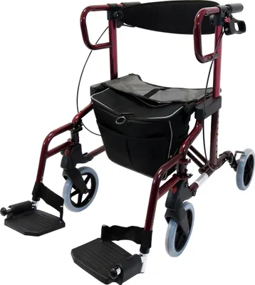 Produktbild von Drive Medical Rollator Diamond Deluxe, 136 kg, Faltbar, Aluminium, Rot, Schwarz, Rollator