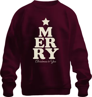 Produktbild von MERRY Christmas Weihnachten Weihnachtsbaum Geschenk Vintage Retro Uni Sweatshirt Pullover, Burgundy, S