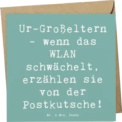Produktbild von Mr. & Mrs. Panda faltkarte Spruch Ur-Großeltern Geschichten - Meeresbrise - Geschenk, Weihnachten, Anekdoten, Grußkarte, Dankeschön, Humor, Nostalgie, Familie, Ahnen