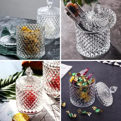 Produktbild von Transparente Bonbonniere mit Deckel - Set von 2 - dekorativ - Glas