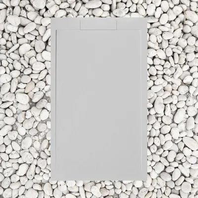Produktbild von Duschwanne 140x90 cm PERLGRAU Vulcano Line SLIM Aus Kunstharz und Marmorpulver Mit Seitengitter AUS MARMORHARZ - FRASCIO