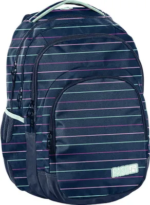 Produktbild von PASO Schulrucksack Schultasche GESTREIFT leicht dunkelblau Kinder Jugendliche