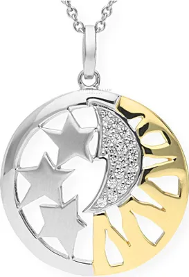 Produktbild von JuwelmaLux Anhänger 925 Silber Sonne, Mond und Sterne mit Zirkonia JL20-02-0410