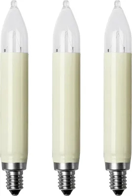 Produktbild von HELLUM Schaftkerze 8V/3W elfenbein 3er Blister