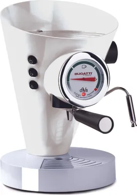 Produktbild von Bugatti Italy Diva, Espressomaschine, 0,8 l, Kaffeepad, Gemahlener Kaffee, 950 W, Weiß