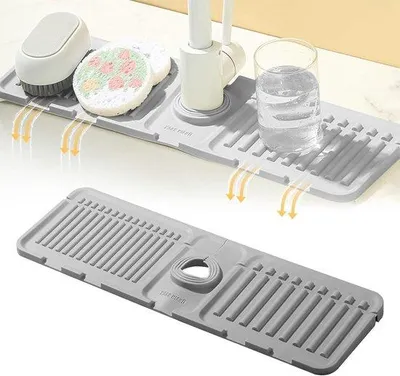Produktbild von Silikon Abtropfschutz für Wasserhahn Grau