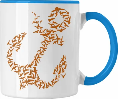 Produktbild von Trendation - Tasse für Segler Geschenke Männer Tasse Geschenkideen Zubehör Gadgeds Segeln Lustig Anker Grafik Kapitän (Blau)