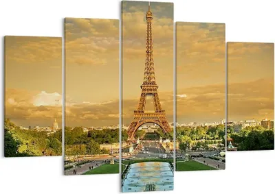 Produktbild von Bild auf Leinwand - Leinwandbild - Eiffelturm Frankreich Paris - 150x100cm - Wand Bild - Wanddeko - Leinwanddruck - Bilder - Kunstdruck - Wanddekoration - Leinwand bilder - Wandkunst - EA150x100-0435