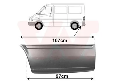 Produktbild von VAN WEZEL Seitenwand Reparaturblech passend für MERCEDES-BENZ SPRINTER 3-t Kasten (903) SPRINTER 3-t Bus (903) SPRINTER 2-t Kasten (901, 902) für VW
