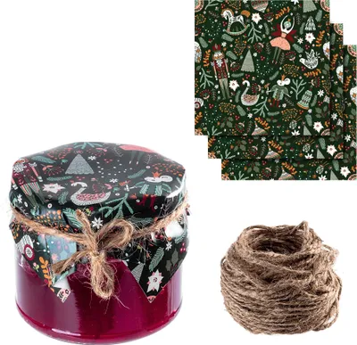 Immagine prodotto di KADAX Tappi per barattoli motivo natalizio tovaglioli decorativi con cordoncino 50 pezzi