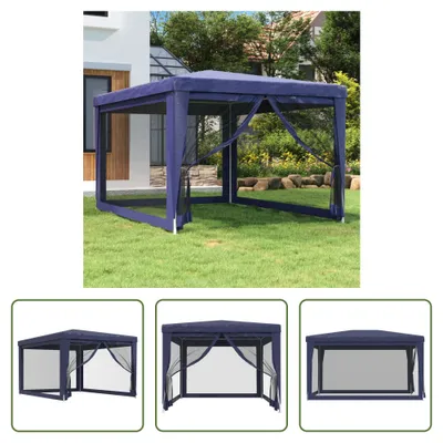 Zdjęcie produktu dla Namiot imprezowy Living Store z 4 siatkowymi ścianami bocznymi Niebieski 3x4 m HDPE