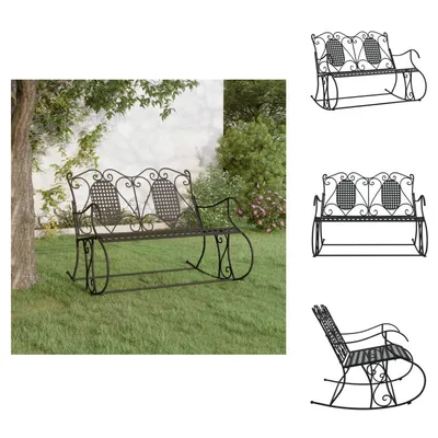 Obrázek produktu pro vidaXL Houpací lavice pro 2 osoby 113 cm černá ocel - Zahradní lavice