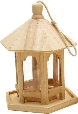 Produktbild von VBS Vogel-Futterhaus, 6-eckig, aus Rohholz, ca. 20x17x25cm