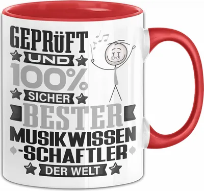 Produktbild von Musikwissenschaftler Geschenk Lustiger Spruch für Musikwissenschaftler Geschenkidee Bester Musikwissenschaftler Der Welt (Rot)