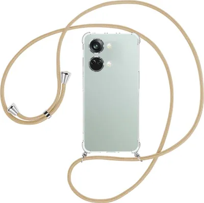 Produktbild von Handykette Backcover-Schutzhülle mit Band (Metall silberfarben) für OnePlus Nord 3 (CPH2491) - caramel