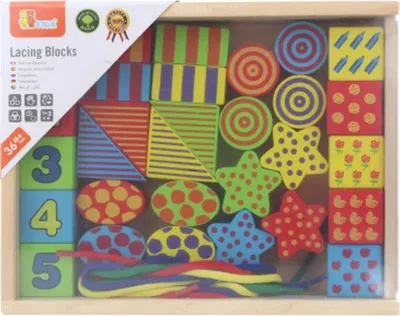 Obrázok produktu pre Drevené vzdelávacie bloky pre deti na navliekanie Viga Toys Montessori