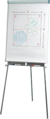 Produktbild von Famanu Whiteboard mit Flipchartpapier – Höhenverstellbar, mit Stifthalter