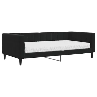 Zdjęcie produktu dla vidaXL Łóżko dzienne z materacem czarne 100x200 cm aksamitne
