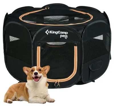 Produktbild von Faltbarer Welpenlaufstall 74cm Hundelaufstall für kleine Hunde S 74x74x43cm Schwarz