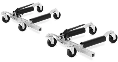 Zdjęcie produktu dla Hydrauliczne wózki do transportu kół samochodowych – zestaw 2 wózków o udźwigu 567 kg