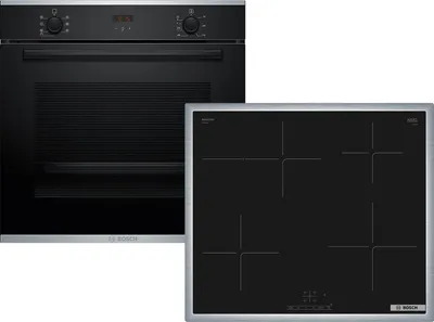 Produktbild von Bosch HBD435FH61 Set Backofen HBS233BB0 Schwarz + Induktionskochfeld PIF64KBB5E autark