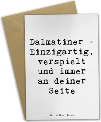 Produktbild von Mr. & Mrs. Panda Glückwunschkarte Spruch Dalmatiner Freund - Weiß - Geschenk, Hundefreund, Pflege, Hunderassen, Hunderasse, osterkarten, einladungskarten, Hundeliebhaber