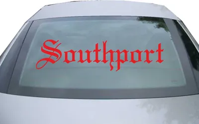 Produktbild von Indigos UG - Aufkleber Heckscheibe & Motorklappe DE6672 - rot - 600x150 mm - Soathport - Auto Scheiben Fenster Heckklappe Tuning Racing JDM - Die cut