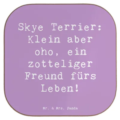 Produktbild von Mr. & Mrs. Panda Untersetzer für Gläser Spruch Skye Terrier Freund - Lavendeltraum - Geschenk, Hunderasse, Hunderassen Charakter, Coaster, Hund, loyal, Tassenuntersetzer