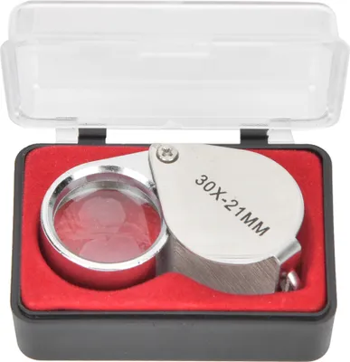 Produktbild von 10x Juwelierlupe, tragbare Mini-Lupe für Schmuck, Münzen & Briefmarken, silber