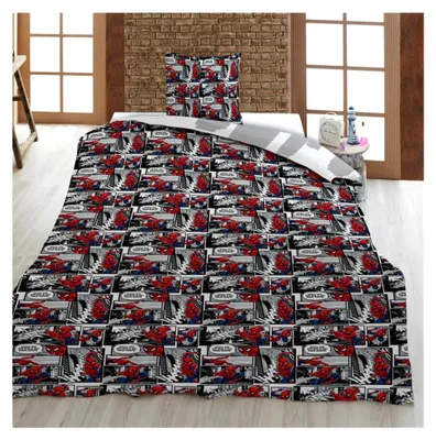 Produktbild von Bettwäsche Spiderman New York, für Einzelbett, wendbarer Bettbezug 140 x 200 cm + Kissenbezug 65 x 65 cm, Polyester-Baumwolle
