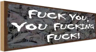 Produktbild von vianmo Holzschild 10x27 cm fuck you fucking Dekoration