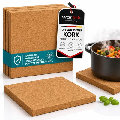 Produktbild von Kork Untersetzer Pfannen Töpfe Teller Gläser Unterlage
