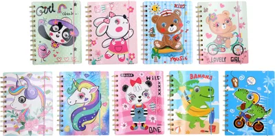 Zdjęcie produktu dla Notatnik spiralny z oczkami w linie 13x18cm, 70 stron MIX
