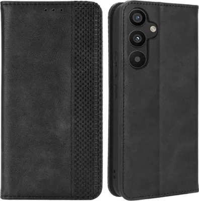 Produktbild von Samsung Galaxy A34 Hülle - Coverup Vintage Style Klapphülle - Schwarz