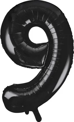 Produktbild von Unique Party - 9 - Ballon mit Zahlen, Folie SG37978 (Einheitsgröße) (Schwarz)