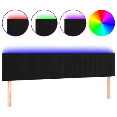 Produktbild von vidaXL LED Kopfteil Schwarz 160x5x78/88 cm Samt