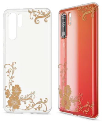 Produktbild von NALIA Hülle für Huawei P30 Pro, Motiv Handyhülle Slim Silikon Case Schutzhülle Golden Flowers