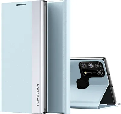 Produktbild von Galaxy A21S Hülle, LaimTop Leder PolyurethanMagnetisch Klapp Stand Schutzhülle für Samsung Galaxy A21S Blau