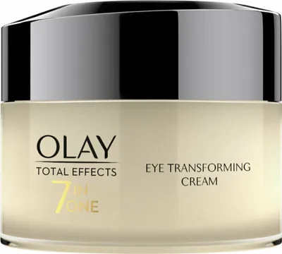 Zdjęcie produktu dla Olay Total Effects 7in1 Eye Transforming Cream, Krem pod oczy, Kobiety, Skóra sucha, Skóra normalna, Skóra tłusta, Przeciw cieniom, Przeciw obrzękom, Krem przeciwzmarszczkowy, Rozjaśniający, Nawilżający,..., Słoik, Aqua, Glycerin, Petrolatum, Isopropyl Isostearate, Isohexadecane, Niacinamide, Stearyl Alcohol,...