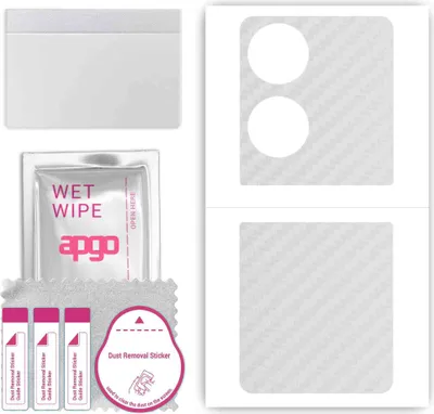 Produktbild von apgo Rückseite Schutzfolie, Skin, kompatibel mit Huawei Pocket S, Hinten Displayschutzfolie aus Vinylfolie, kratzfest, einfache Montage - Transparenter Kohlenstoff