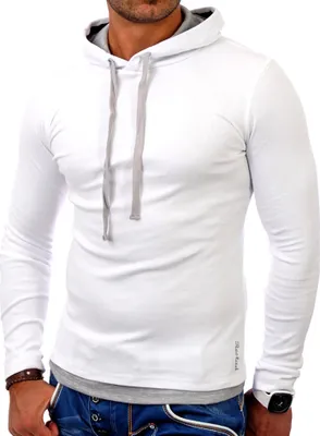 Produktbild von Reslad Sweatshirt Herren Pulli Pullover RS-1003 Weiß-Grau 2XL