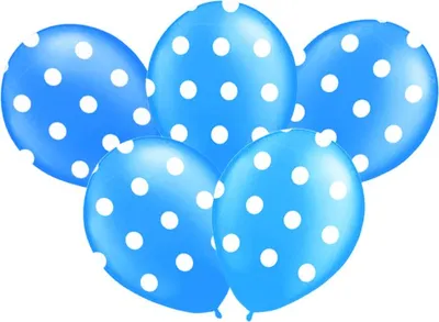 Immagine prodotto di Palloncini a pallini 14" blu, 5 pz.