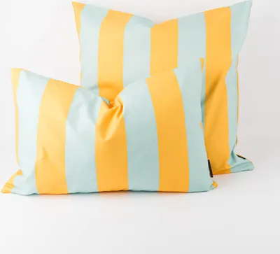 Produktbild von Kissenhülle Streifen gelb hellblau div. Größen SCHÖNER LEBEN Größe 30x50cm (HxB) 30x50cm (HxB) Größe