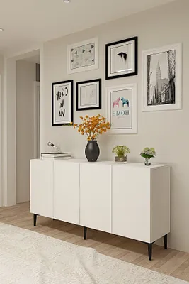 Produktbild von Skye Decor, Hochwertiger Konsolentisch, 150 cm, Weiß, 100% Melamin, 3-teilig