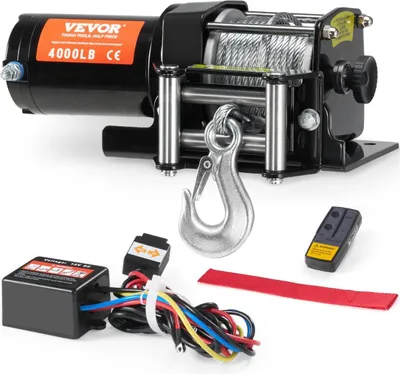 Produktbild von Elektrische Winde für ATV/UTV, 4000 lb Stahlseil, IP55 wasserdicht, Fernbedienung