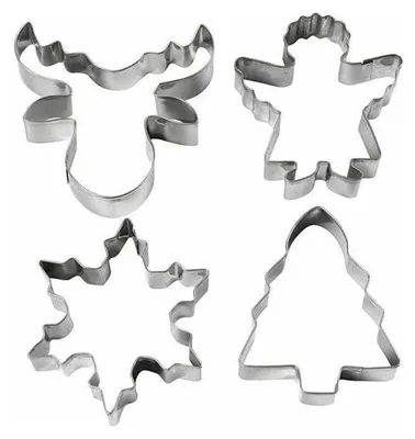 Produktbild von Creativ Company Ausstechförmchen, Silber, Metall, 80 mm, 4 Stück(e), Polybag