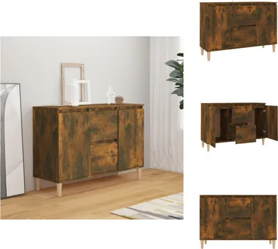 Imagen del producto de vidaXL, aparador de roble ahumado, 103,5 x 35 x 70 cm, fabricado en material de madera - Aparadores
